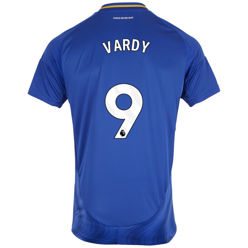 Niño Camiseta Jamie Vardy #9 Azul Blanco 1ª Equipación 2024/25 La Camisa México