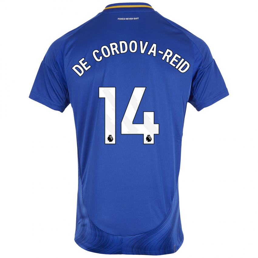 Niño Camiseta Bobby De Cordova-Reid #14 Azul Blanco 1ª Equipación 2024/25 La Camisa México