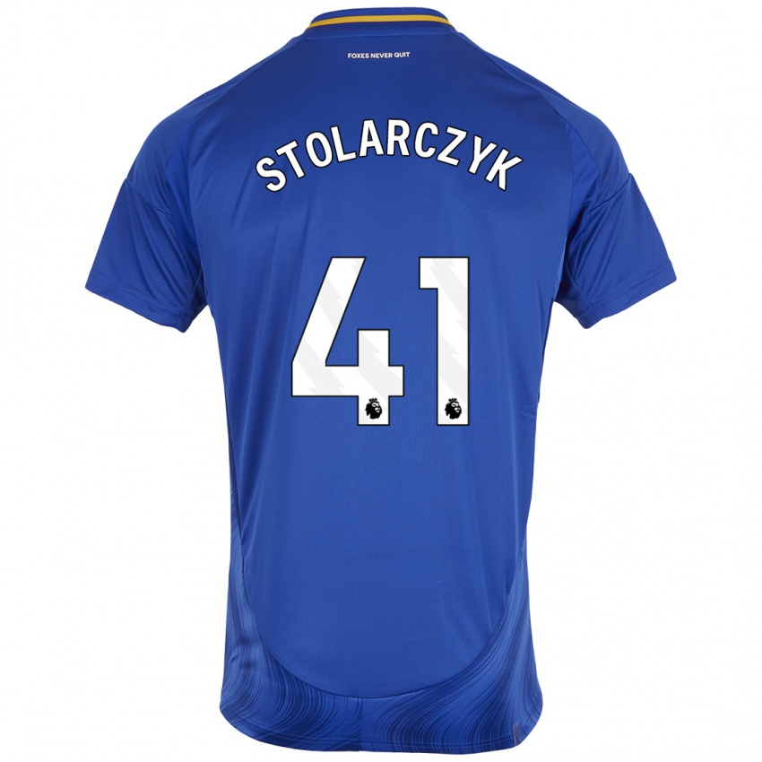 Niño Camiseta Jakub Stolarczyk #41 Azul Blanco 1ª Equipación 2024/25 La Camisa México