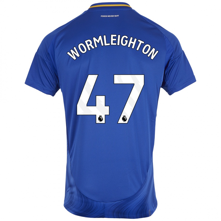 Niño Camiseta Joe Wormleighton #47 Azul Blanco 1ª Equipación 2024/25 La Camisa México