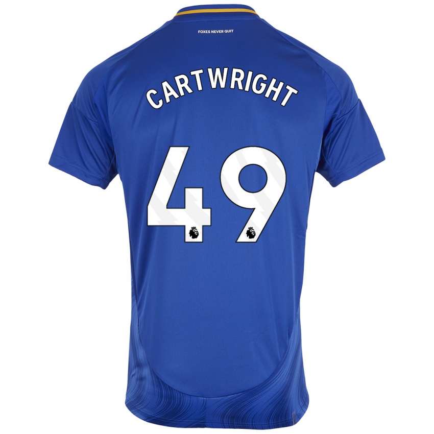 Niño Camiseta Henry Cartwright #49 Azul Blanco 1ª Equipación 2024/25 La Camisa México