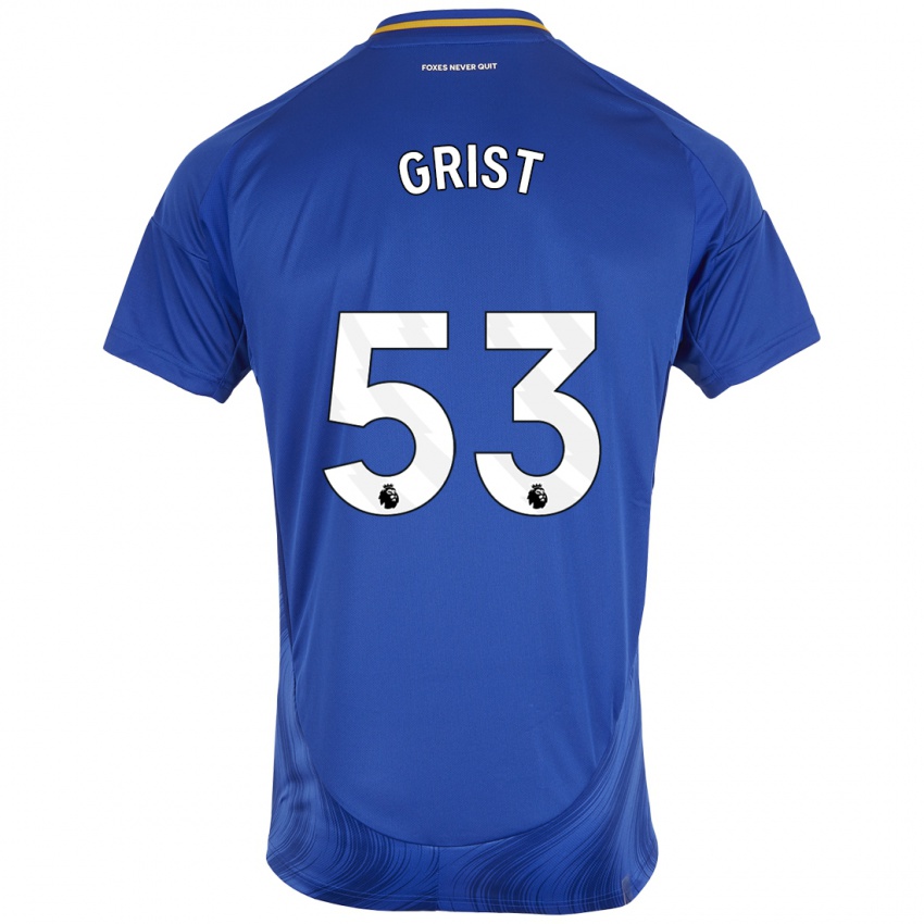 Niño Camiseta Ben Grist #53 Azul Blanco 1ª Equipación 2024/25 La Camisa México