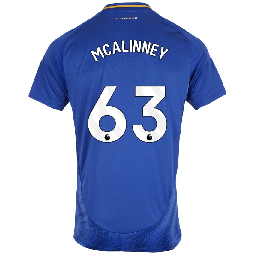 Niño Camiseta Liam Mcalinney #63 Azul Blanco 1ª Equipación 2024/25 La Camisa México