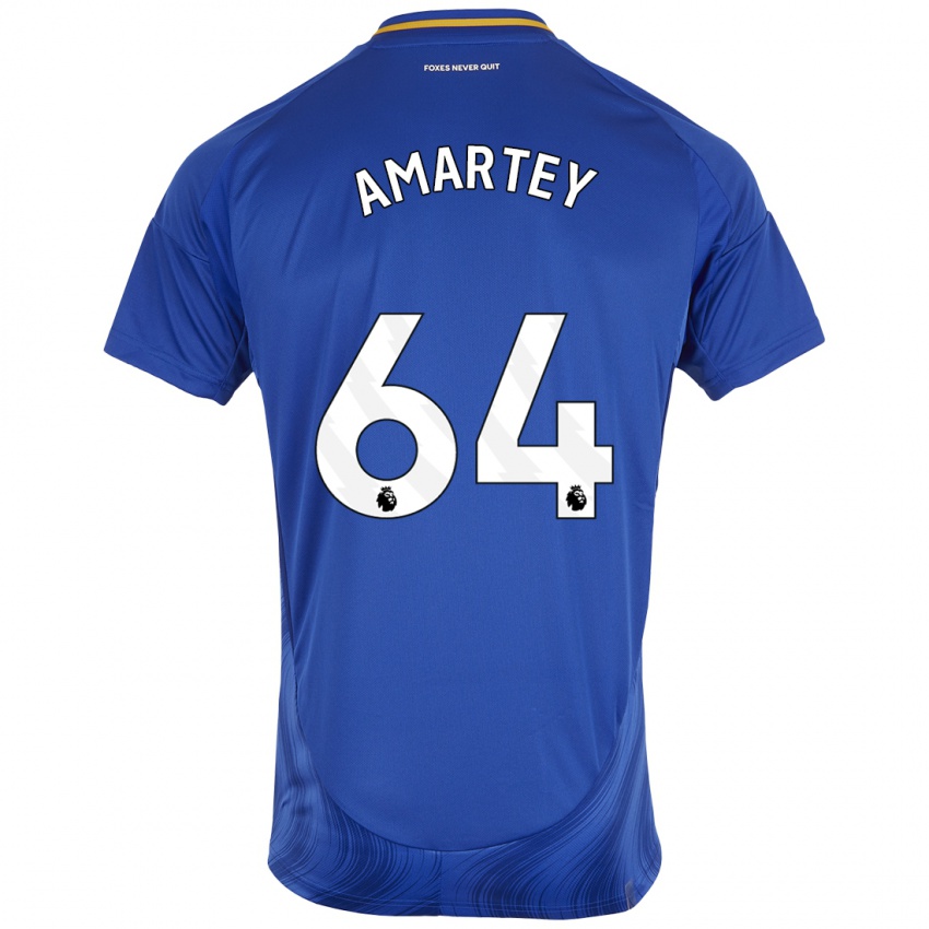 Niño Camiseta Bobby Amartey #64 Azul Blanco 1ª Equipación 2024/25 La Camisa México