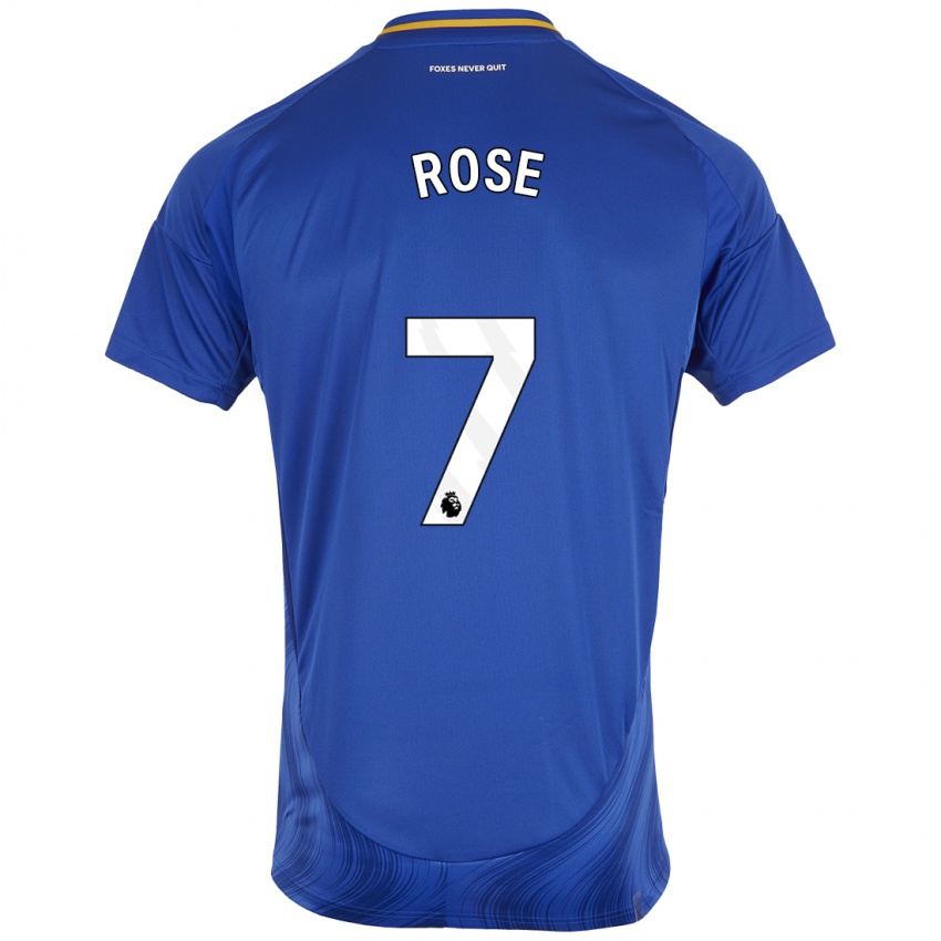 Niño Camiseta Deanne Rose #7 Azul Blanco 1ª Equipación 2024/25 La Camisa México