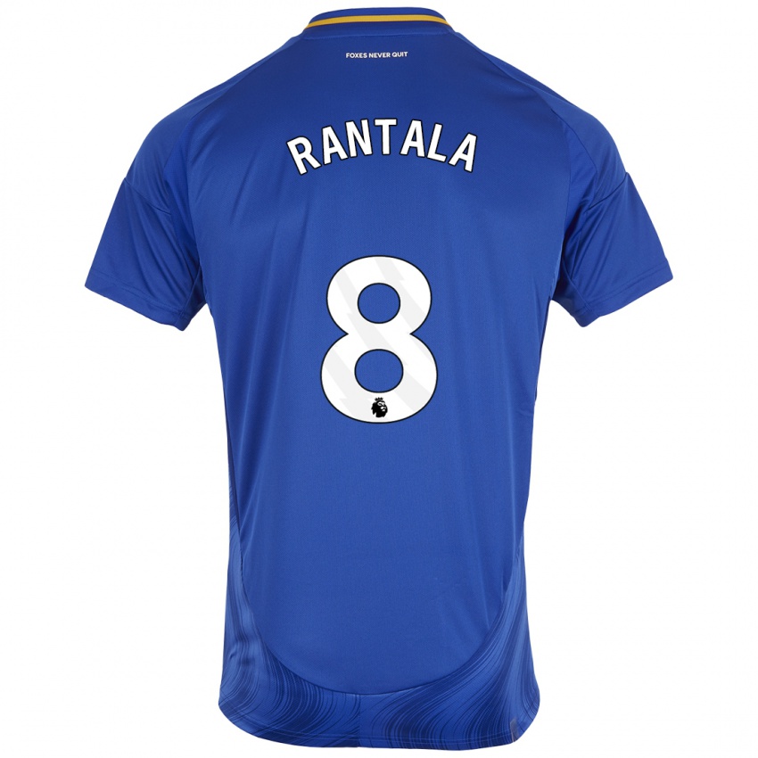 Niño Camiseta Jutta Rantala #8 Azul Blanco 1ª Equipación 2024/25 La Camisa México