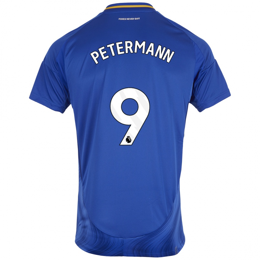 Niño Camiseta Lena Petermann #9 Azul Blanco 1ª Equipación 2024/25 La Camisa México