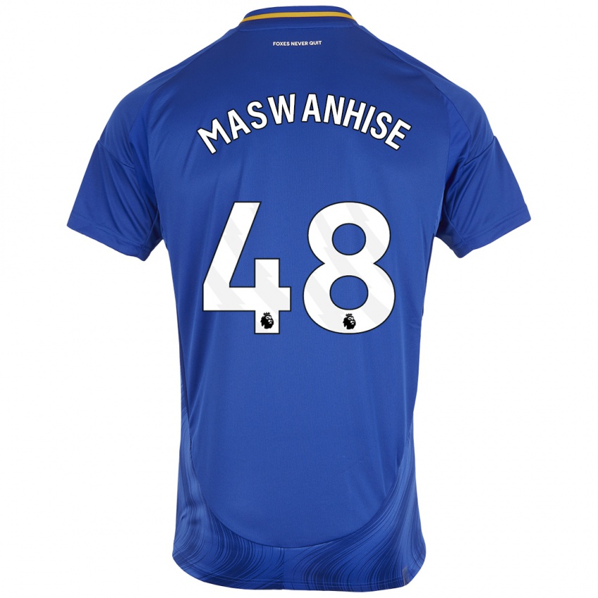 Niño Camiseta Tawanda Maswanhise #48 Azul Blanco 1ª Equipación 2024/25 La Camisa México