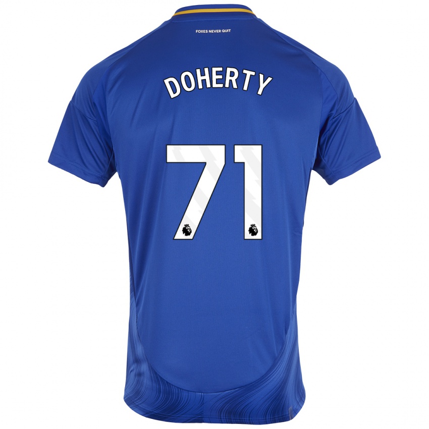 Niño Camiseta Arlo Doherty #71 Azul Blanco 1ª Equipación 2024/25 La Camisa México