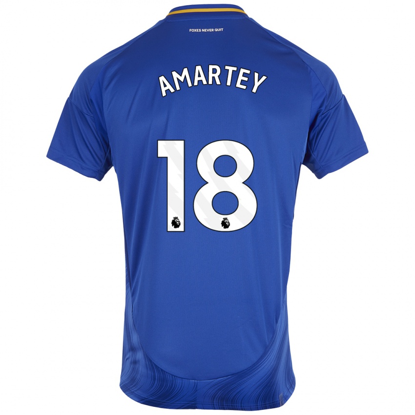 Niño Camiseta Daniel Amartey #18 Azul Blanco 1ª Equipación 2024/25 La Camisa México