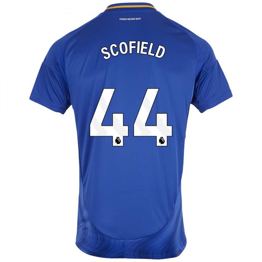 Niño Camiseta Connie Scofield #44 Azul Blanco 1ª Equipación 2024/25 La Camisa México