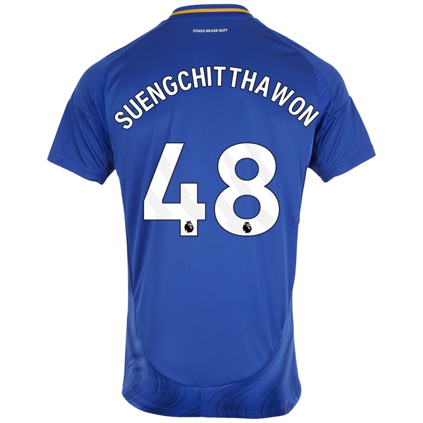 Niño Camiseta Thanawat Suengchitthawon #48 Azul Blanco 1ª Equipación 2024/25 La Camisa México