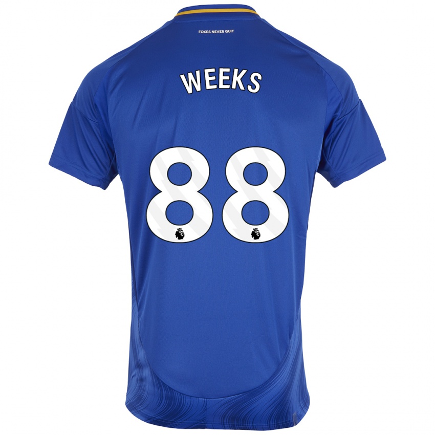 Niño Camiseta Tyler Weeks #88 Azul Blanco 1ª Equipación 2024/25 La Camisa México