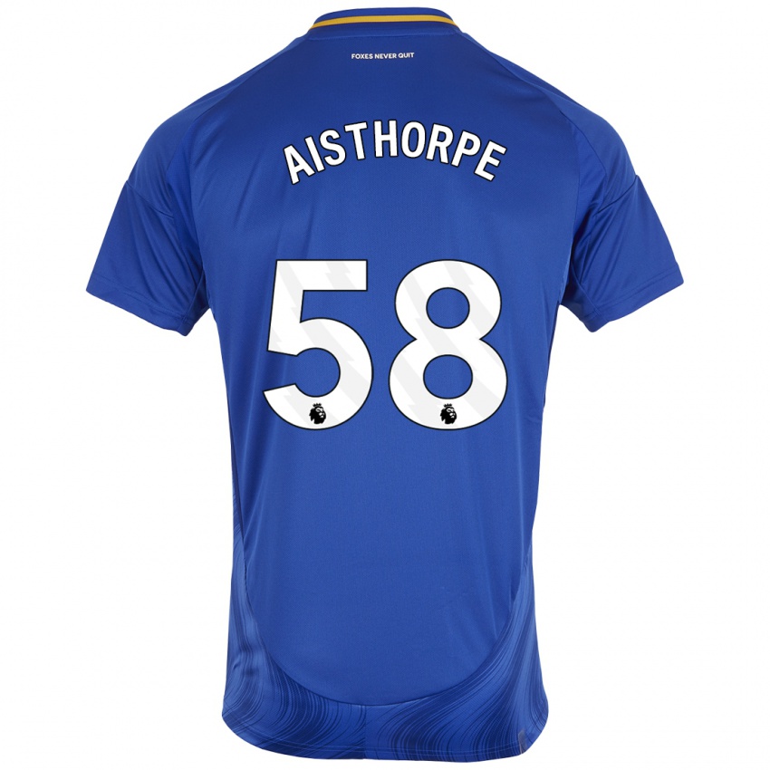 Niño Camiseta Bailey Aisthorpe #58 Azul Blanco 1ª Equipación 2024/25 La Camisa México