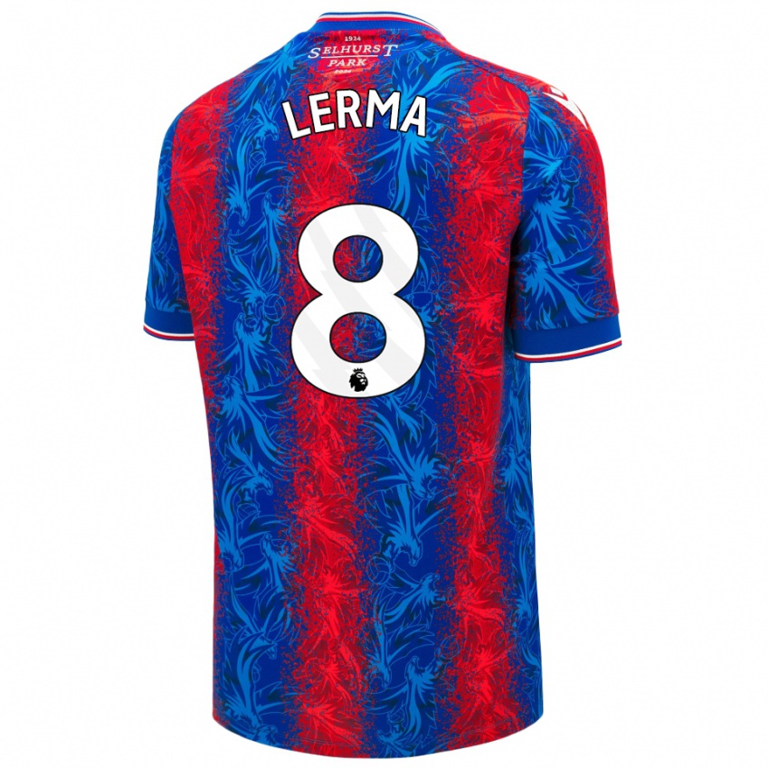 Niño Camiseta Jefferson Lerma #8 Rayas Rojas Y Azules 1ª Equipación 2024/25 La Camisa México