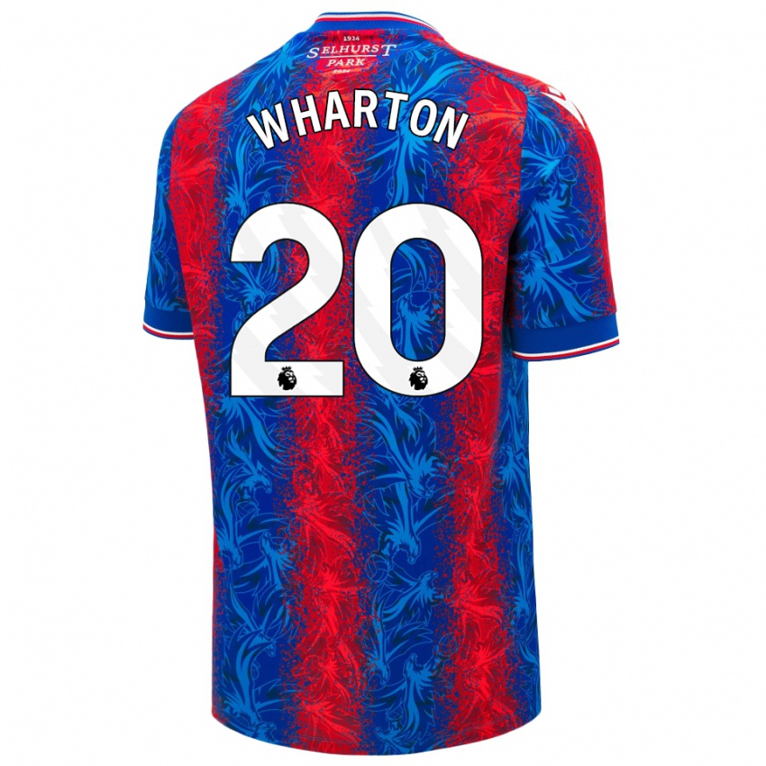 Niño Camiseta Adam Wharton #20 Rayas Rojas Y Azules 1ª Equipación 2024/25 La Camisa México