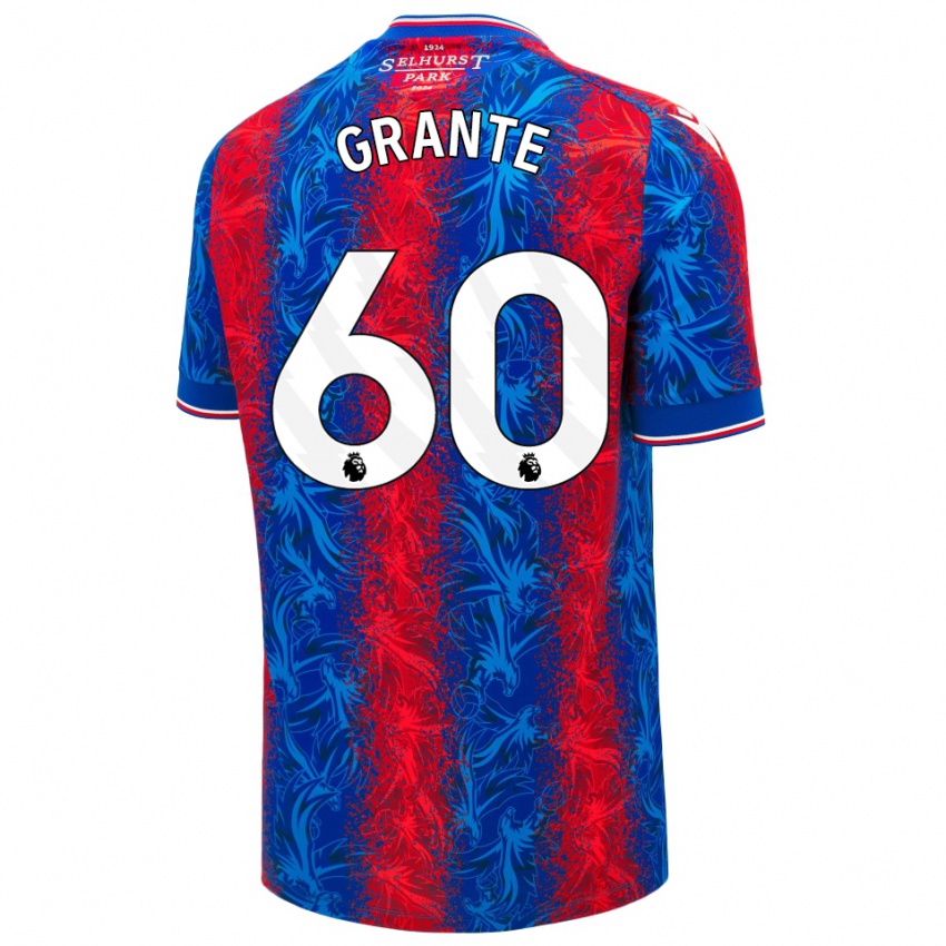 Niño Camiseta Jake Grante #60 Rayas Rojas Y Azules 1ª Equipación 2024/25 La Camisa México