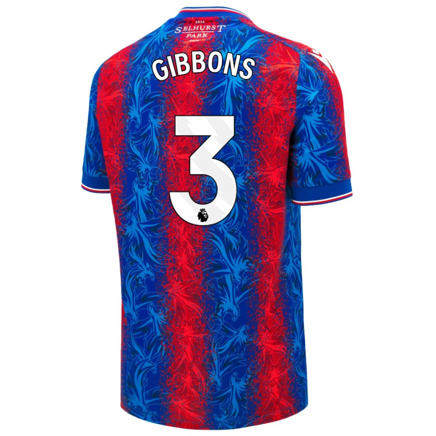 Niño Camiseta Felicity Gibbons #3 Rayas Rojas Y Azules 1ª Equipación 2024/25 La Camisa México