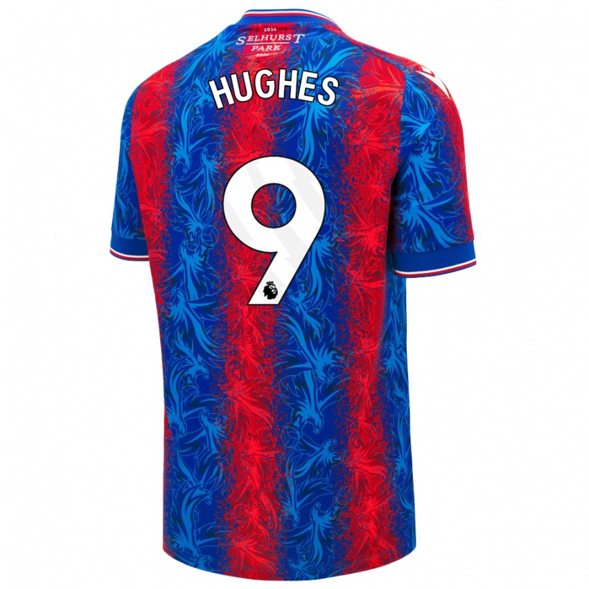 Niño Camiseta Elise Hughes #9 Rayas Rojas Y Azules 1ª Equipación 2024/25 La Camisa México