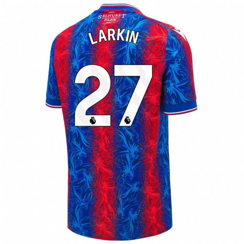 Niño Camiseta Abbie Larkin #27 Rayas Rojas Y Azules 1ª Equipación 2024/25 La Camisa México