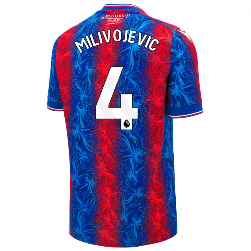 Niño Camiseta Luka Milivojevic #4 Rayas Rojas Y Azules 1ª Equipación 2024/25 La Camisa México