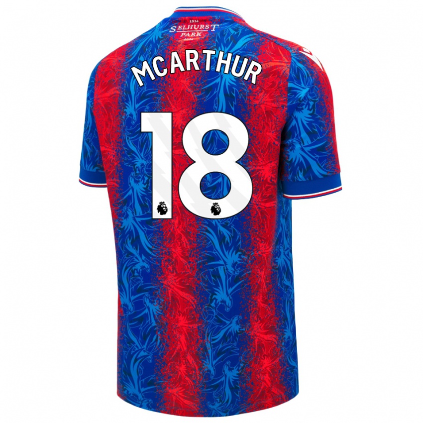 Niño Camiseta James Mcarthur #18 Rayas Rojas Y Azules 1ª Equipación 2024/25 La Camisa México