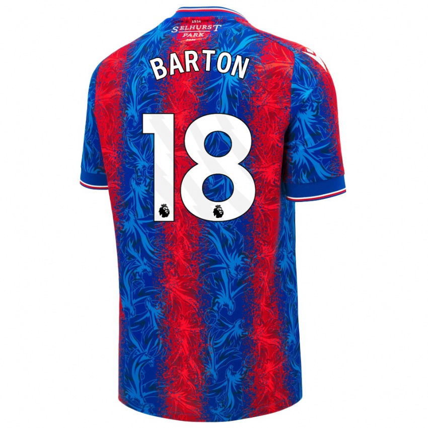 Niño Camiseta Kirsty Barton #18 Rayas Rojas Y Azules 1ª Equipación 2024/25 La Camisa México