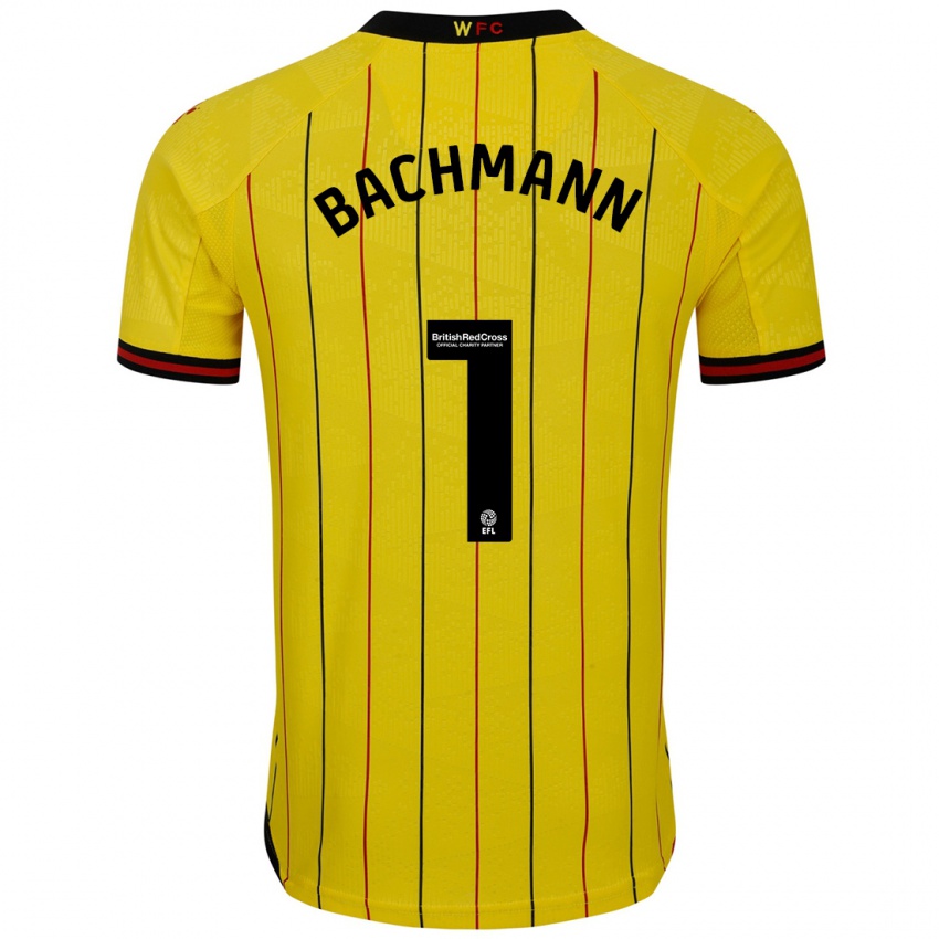 Niño Camiseta Daniel Bachmann #1 Amarillo Negro 1ª Equipación 2024/25 La Camisa México