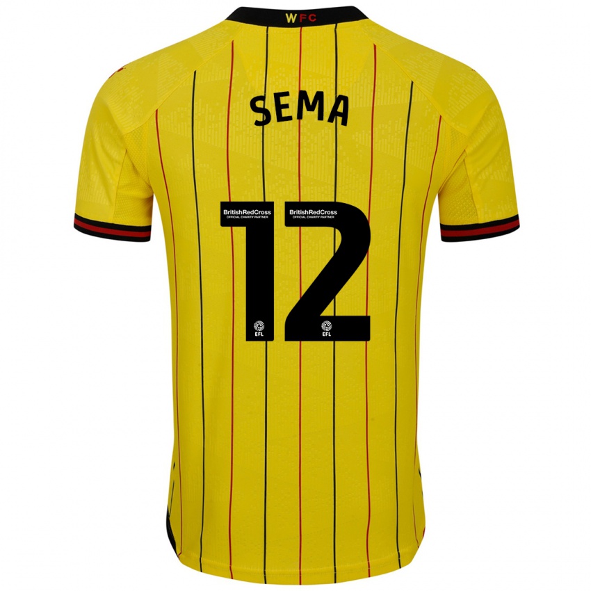 Niño Camiseta Ken Sema #12 Amarillo Negro 1ª Equipación 2024/25 La Camisa México