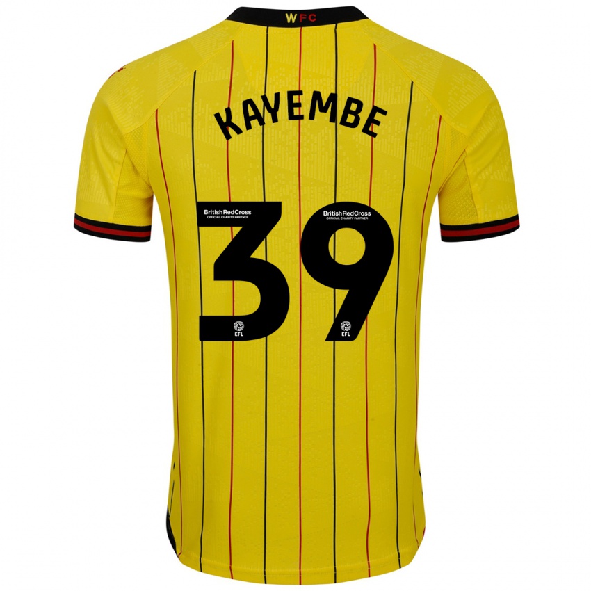 Niño Camiseta Edo Kayembe #39 Amarillo Negro 1ª Equipación 2024/25 La Camisa México