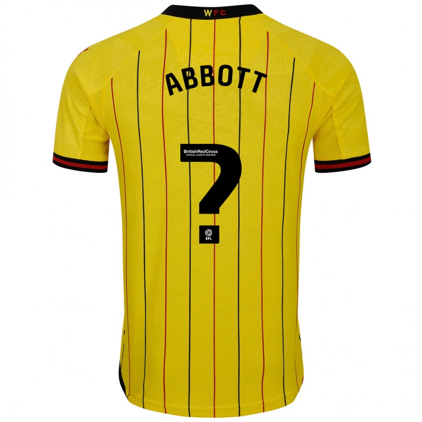 Niño Camiseta George Abbott #0 Amarillo Negro 1ª Equipación 2024/25 La Camisa México