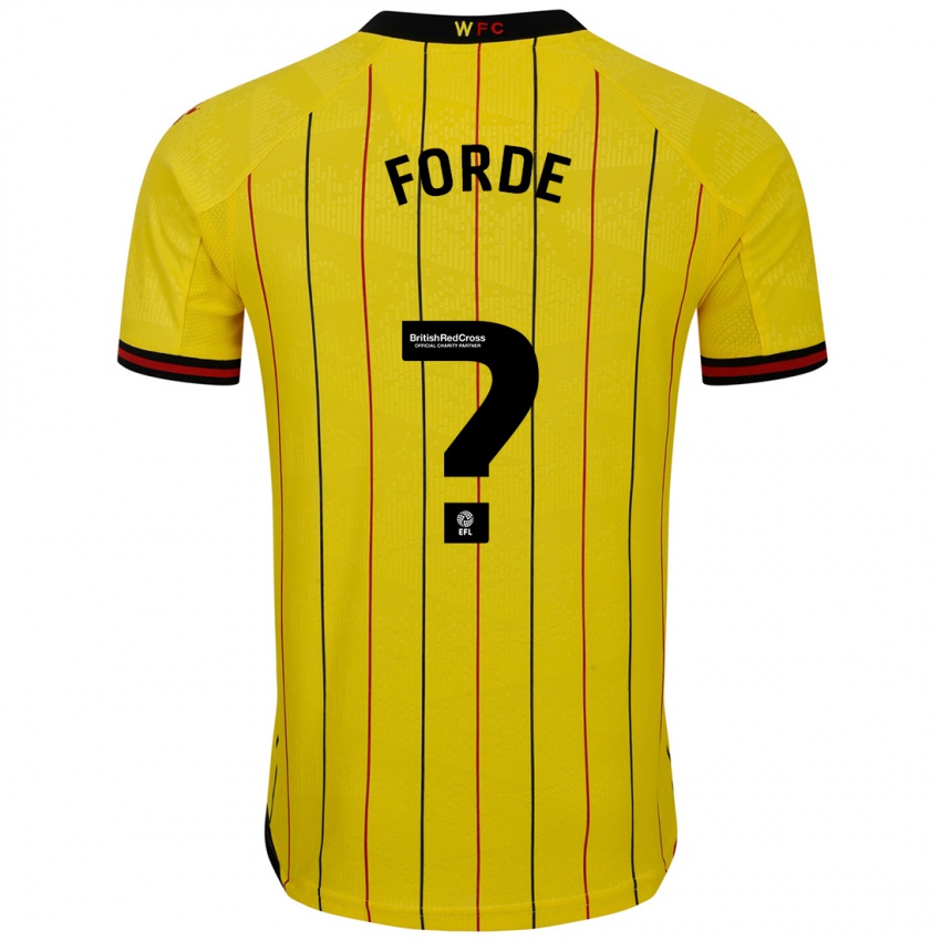 Niño Camiseta Shaqai Forde #0 Amarillo Negro 1ª Equipación 2024/25 La Camisa México