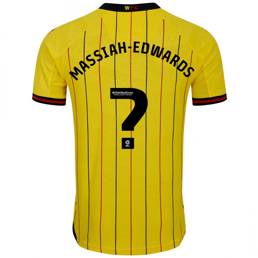 Niño Camiseta Zavier Massiah-Edwards #0 Amarillo Negro 1ª Equipación 2024/25 La Camisa México