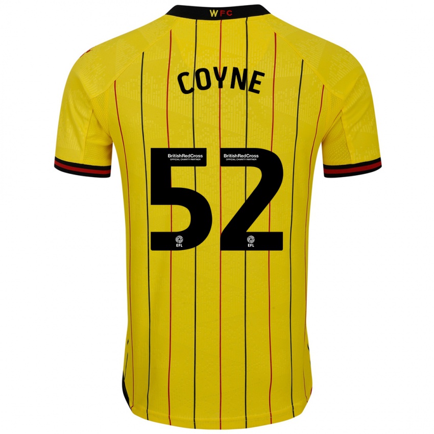 Niño Camiseta Aidan Coyne #52 Amarillo Negro 1ª Equipación 2024/25 La Camisa México