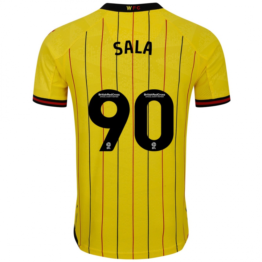 Niño Camiseta Joel Sala #90 Amarillo Negro 1ª Equipación 2024/25 La Camisa México