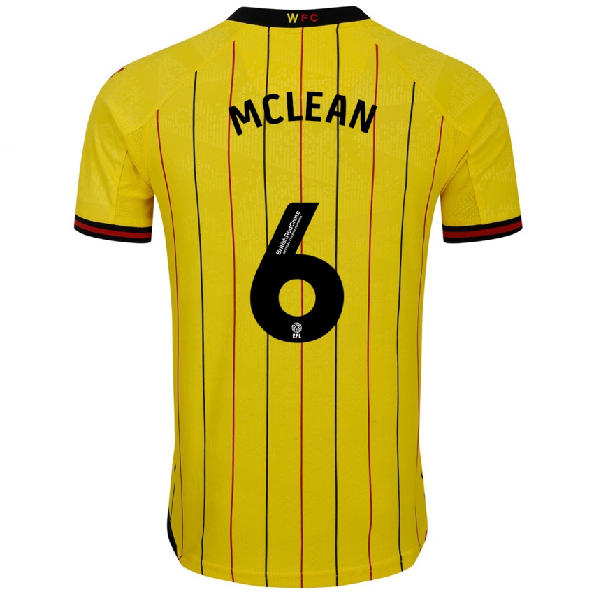 Niño Camiseta Sophie Mclean #6 Amarillo Negro 1ª Equipación 2024/25 La Camisa México