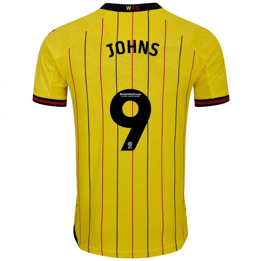 Niño Camiseta Carly Johns #9 Amarillo Negro 1ª Equipación 2024/25 La Camisa México