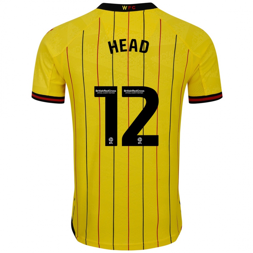 Niño Camiseta Ellie Head #12 Amarillo Negro 1ª Equipación 2024/25 La Camisa México