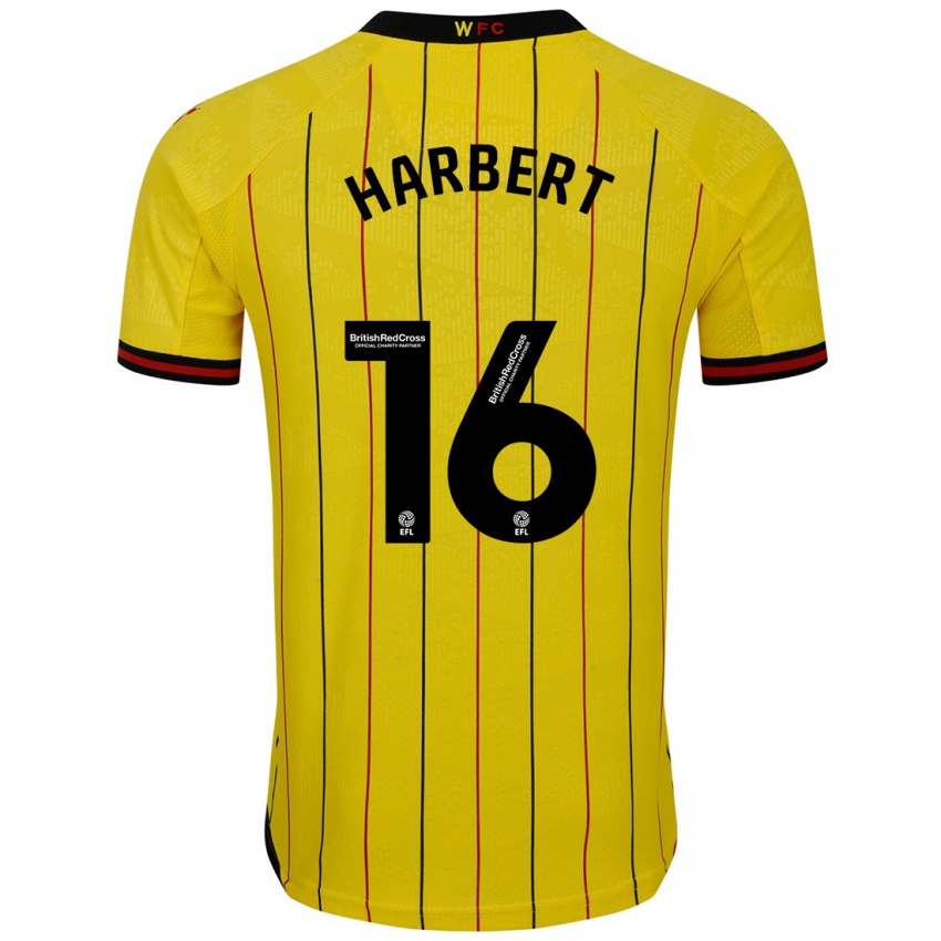 Niño Camiseta Laila Harbert #16 Amarillo Negro 1ª Equipación 2024/25 La Camisa México