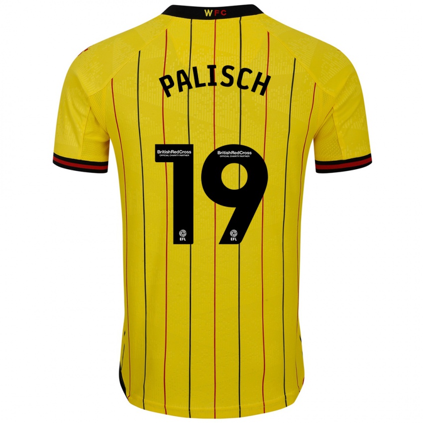 Niño Camiseta Alli Palisch #19 Amarillo Negro 1ª Equipación 2024/25 La Camisa México