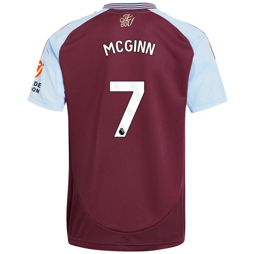 Niño Camiseta John Mcginn #7 Borgoña Azul Cielo 1ª Equipación 2024/25 La Camisa México