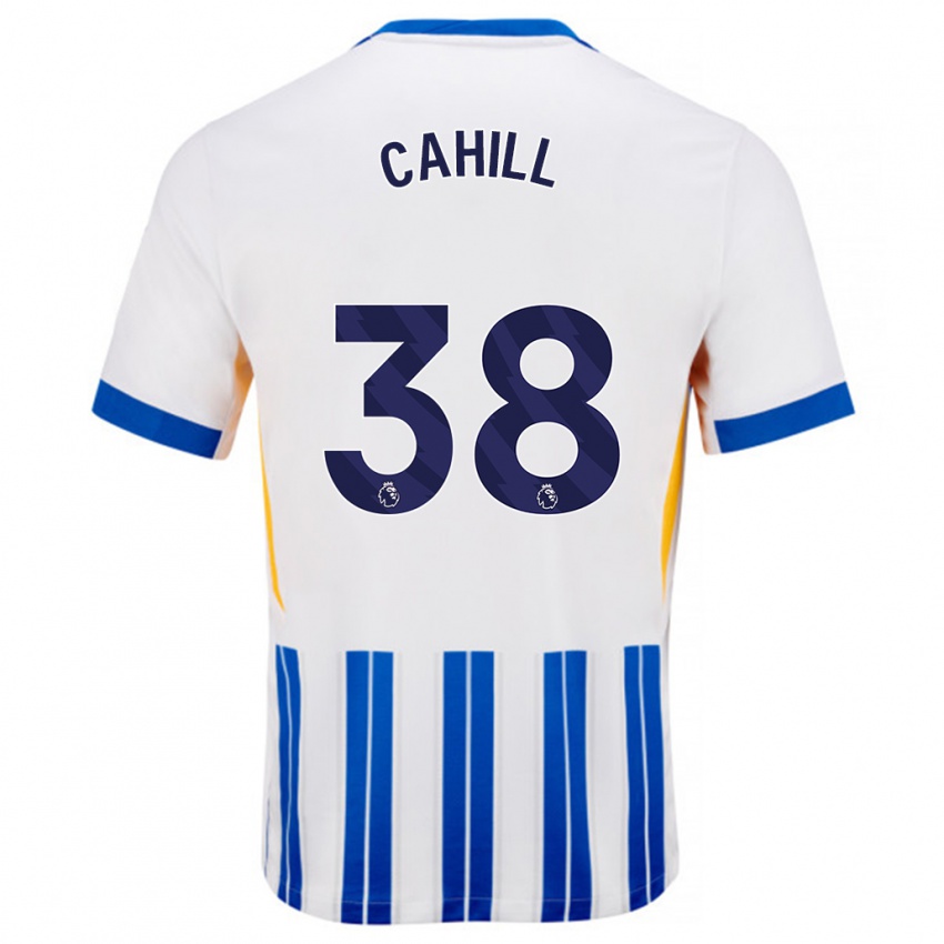 Niño Camiseta Killian Cahill #38 Blanco Azul Rayas 1ª Equipación 2024/25 La Camisa México