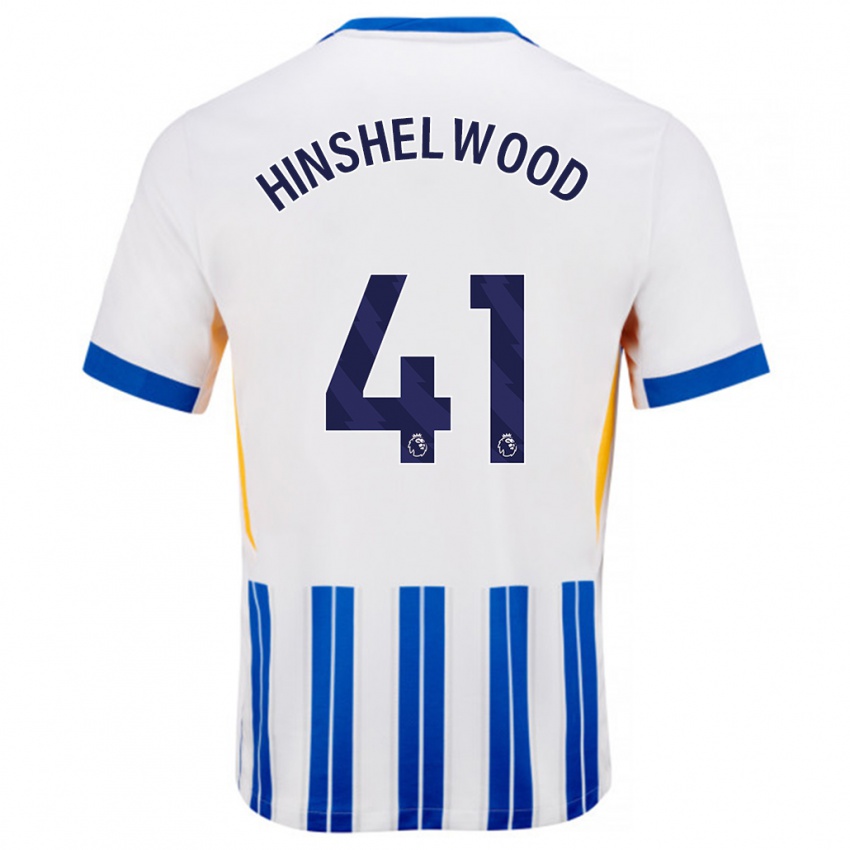 Niño Camiseta Jack Hinshelwood #41 Blanco Azul Rayas 1ª Equipación 2024/25 La Camisa México