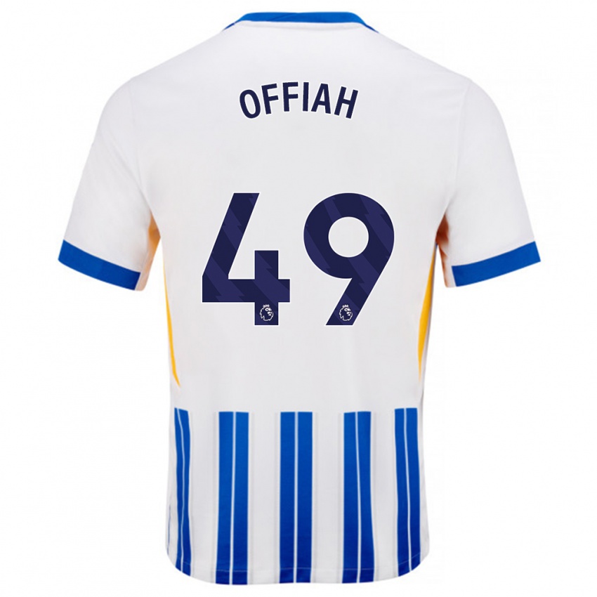 Niño Camiseta Odel Offiah #49 Blanco Azul Rayas 1ª Equipación 2024/25 La Camisa México