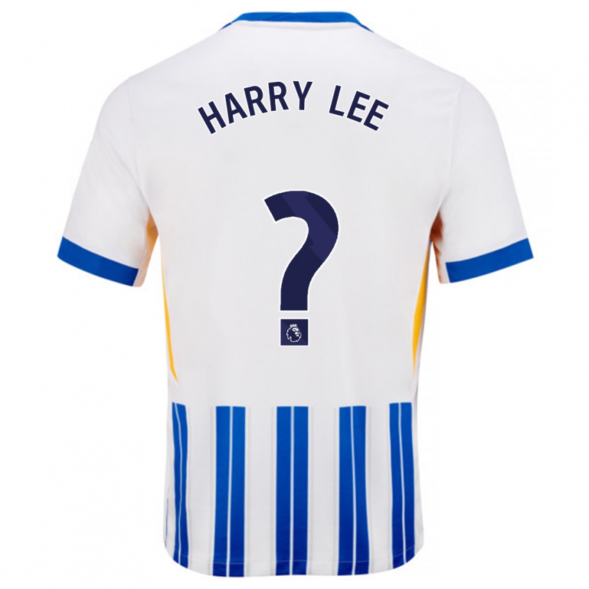 Niño Camiseta Harry Lee #0 Blanco Azul Rayas 1ª Equipación 2024/25 La Camisa México