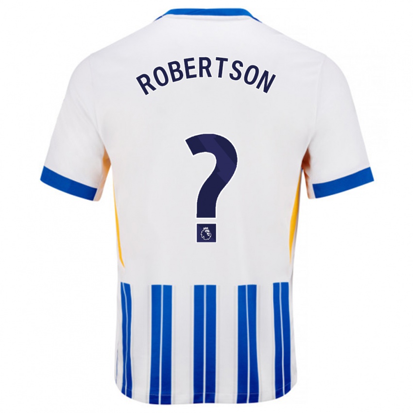 Niño Camiseta Josh Robertson #0 Blanco Azul Rayas 1ª Equipación 2024/25 La Camisa México