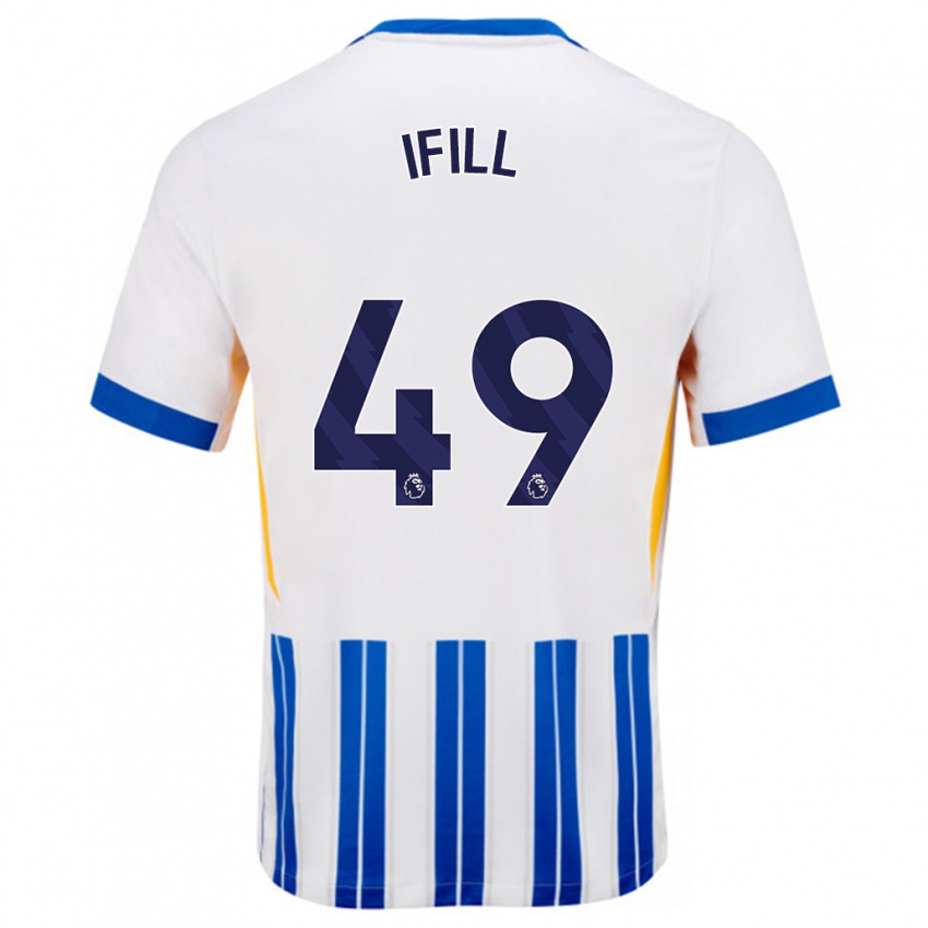 Niño Camiseta Marcus Ifill #49 Blanco Azul Rayas 1ª Equipación 2024/25 La Camisa México