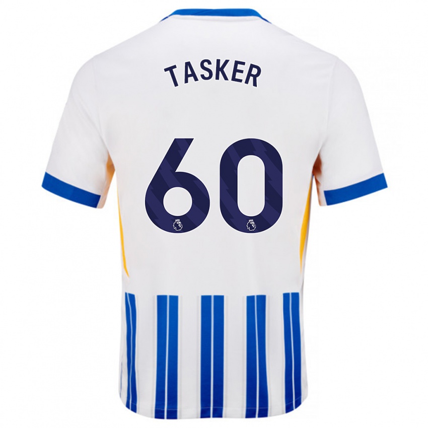 Niño Camiseta Charlie Tasker #60 Blanco Azul Rayas 1ª Equipación 2024/25 La Camisa México