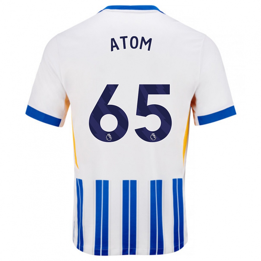 Niño Camiseta Noel Atom #65 Blanco Azul Rayas 1ª Equipación 2024/25 La Camisa México