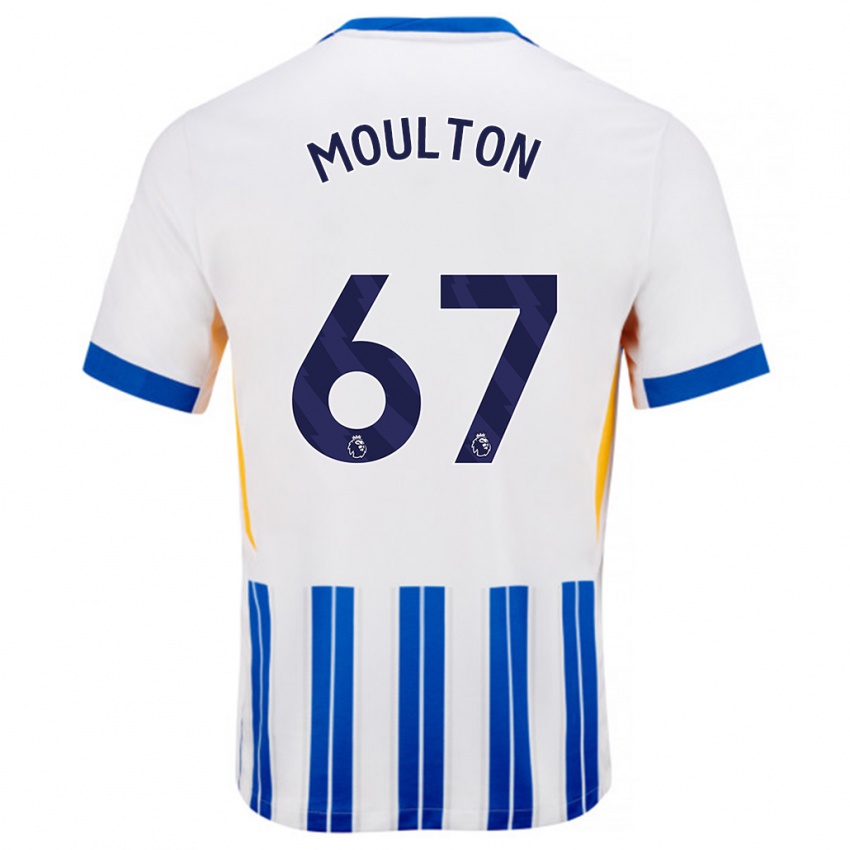 Niño Camiseta Remeiro Moulton #67 Blanco Azul Rayas 1ª Equipación 2024/25 La Camisa México